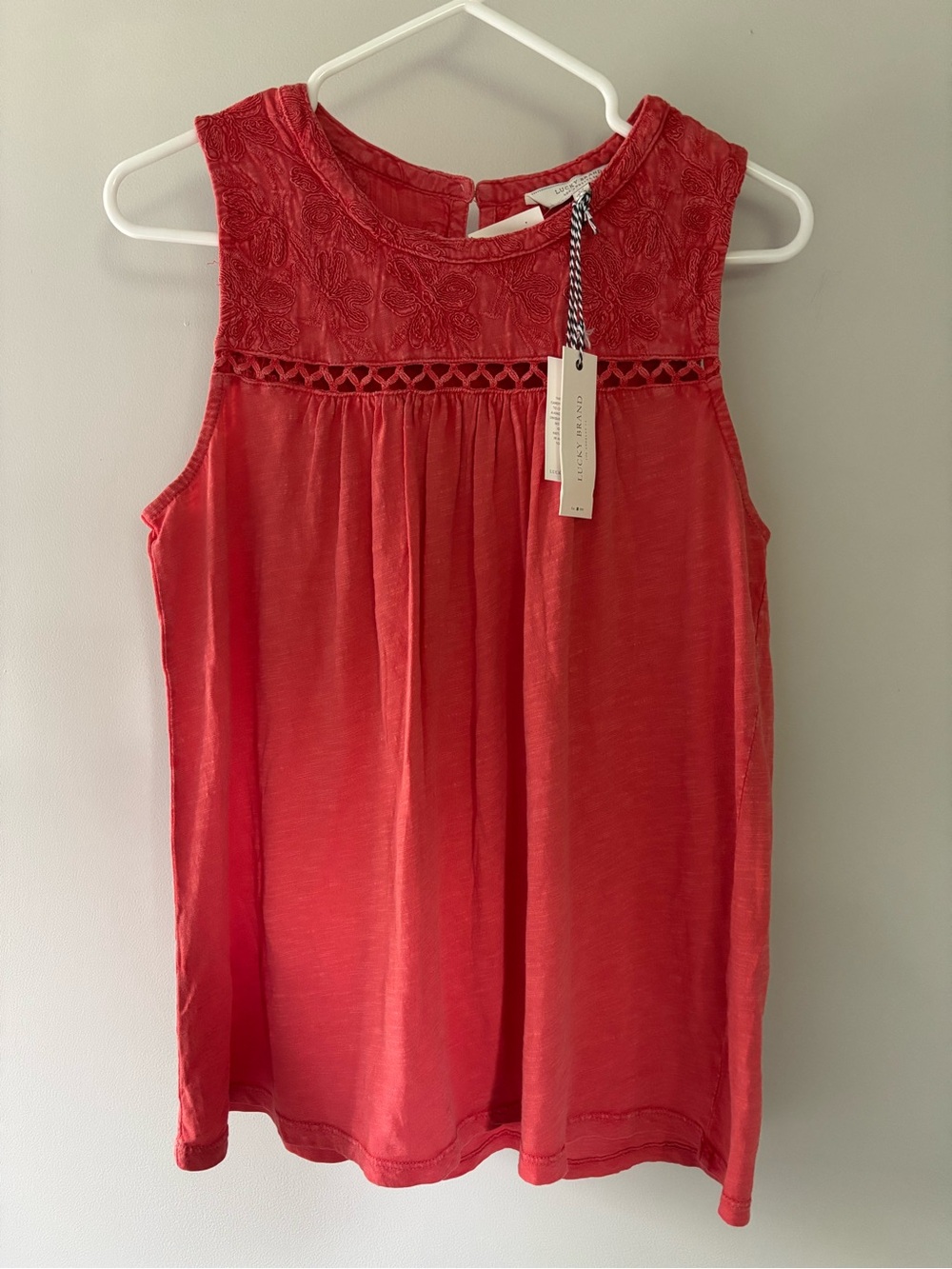 Lucky Brand Sleeveless Embroidered Top